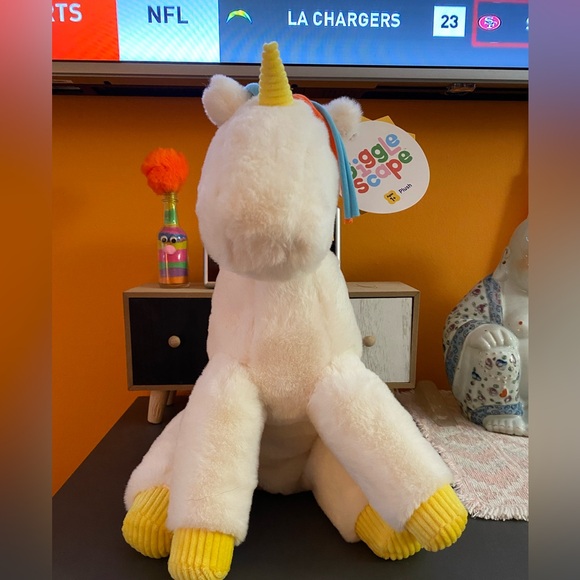 New with tag! White Unicorn Rainbow Mane Soft Plush Stuffed Animal - Picture 11 of 11
